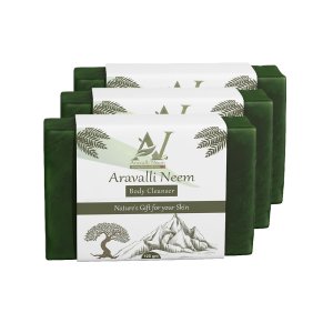 Aravalli Neem Soap For Men And Woman||Anti acne, Anti Rash || For All Skin Types || Pack Of 3 (125gm)